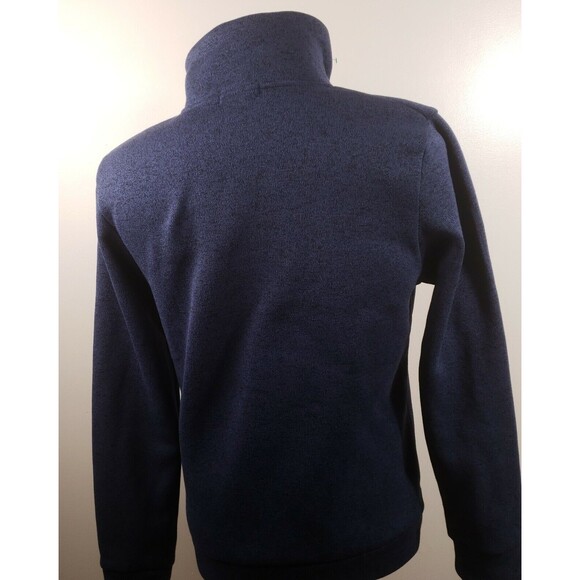 H2H Sweater Mens Medium Pullover Casual 1/4 Button Blue Knit Thick Polyester - Picture 7 of 12